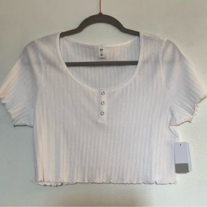 White BP cropped top